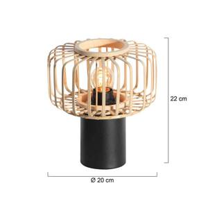 Stolová lampa Bloeba, čierna/prírodná, kov, drevo, E27