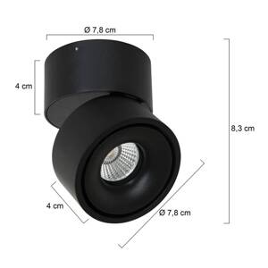 LED stropné bodové svetlá Fez, čierne, 1-pl., kovové, otočné
