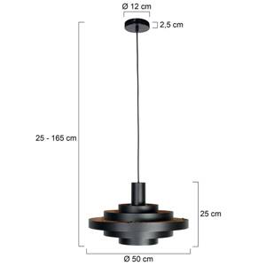 Závesné svietidlo Halo Cirque, čierne, kov, Ø 50 cm, E27