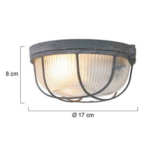 Stropné svietidlo Lisanne, sivá, Ø 17 cm, kov, sklo, E27