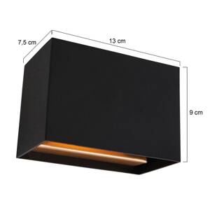 LED nástenné svetlo Muro 3365, čierne, hranaté, G9, 2700 K