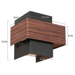 LED nástenné svetlo Muro 3367, drevený vzhľad, hore/dole, G9, 2 700 K