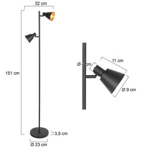 Stojacia lampa Oeroe, 2-plameňová, čierna, kov, E14