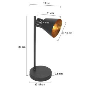 Stolová lampa Oeroe, 1-pl., čierna, kov, E14