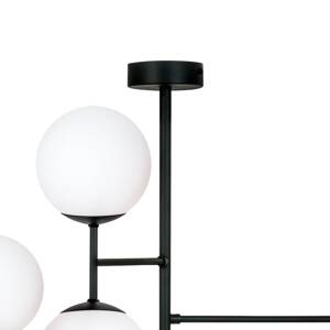 Stropné svietidlo Korek, čierne/biele, sklo, 75 cm, 7-pl., E14