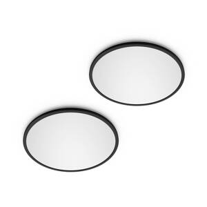 Philips LED SuperSlim sada 2 ks čierna IP44 Ø 25 cm 2 700 K