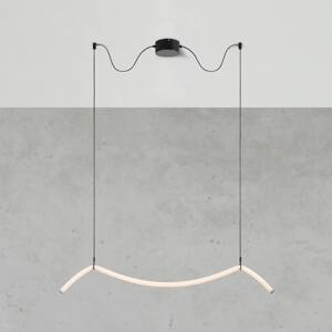 Markslöjd LED závesné svietidlo Melt, čierne/biele, dĺžka 112 cm