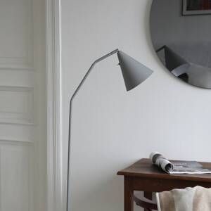 Markslöjd LED stojaca lampa Funil, sivá, kov, stmievateľná