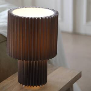 Markslöjd Stolová lampa Catis, sivá, výška 32 cm, textil, E27