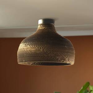 Stropné svietidlo OSRAM HAT, hnedé, Ø 36 cm, vlnitá lepenka, E27