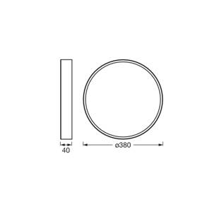 OSRAM stropné LED svetlo ORBIS SLIM MOIA čierne Ø 38 cm kovové