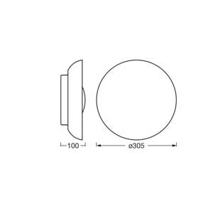 Stropné svietidlo OSRAM ORBIS Milan, nikl, Ø 31 cm kov/sklo