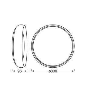 OSRAM stropné LED svetlo ORBIS LIVIA, Ø 30 cm, sivá, kovové stmievateľné