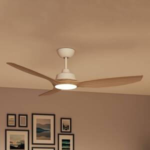 Philips LED ventilátor Olas, Ø 132 cm, hnedá/biela, tichý
