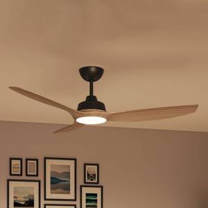 Philips LED ventilátor Olas, Ø 132 cm, hnedá/čierna, tichý