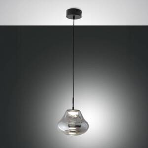 LED závesné svietidlo Deva, sivá, sklo, Ø 25 cm, CCT, stmievateľné