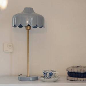 PR Home Stolová lampa Wells, modrá/zlatá farba Výška 50 cm