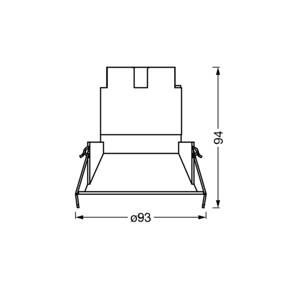 OSRAM LED-Einbauspot TWIST, biela/strieborná, 830 Ø 9,3 cm kov