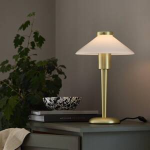 PR Home Stolová lampa August, mosadzová farba/opál, 34 cm, kov