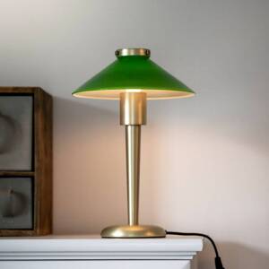 PR Home Stolová lampa August, mosadzno-zelená, 34 cm, kov