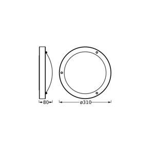 Stropné svietidlo OSRAM BATHROOM, chróm, Ø 31 cm, kov/sklo IP44