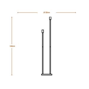 Stojacia lampa OSRAM DECOR STICK, tmavošedá, výška 146 cm, 2 x E27