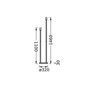 Stojacia lampa OSRAM DECOR STICK, béžová, výška 146 cm, 2 x E27