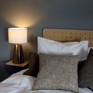 PR Home Stolová lampa Aira, výška 50 cm, mosadzová farba/biela