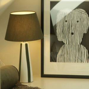 PR Home Stolová lampa Leya, zelená/biela, výška 54 cm, kov/textil