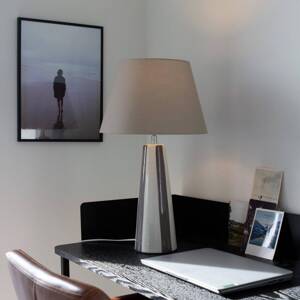 PR Home Stolová lampa Leya, hnedá/biela, výška 54 cm kov/textil