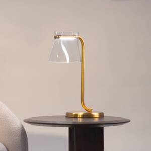 Maytoni Stolová LED lampa Cabaret, mosadz/číra, výška 48,5 cm