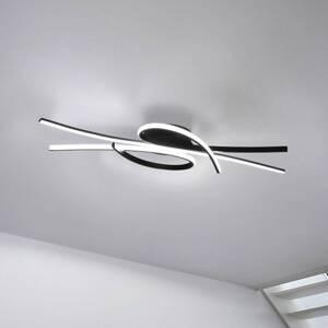 Stropné LED svetlo Biba, čierne, dĺžka 100 cm, kov, CCT