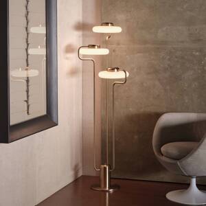 kdln LED stojacia lampa TRATTO, mosadz, výška 150 cm, 3-pl