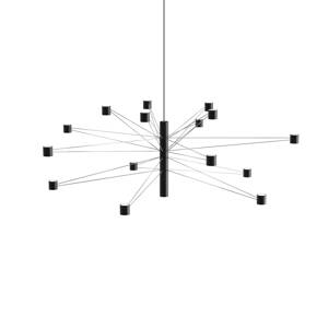 kdln LED závesné svietidlo POLAR 15.3, Ø 124 cm čierne 15-pl. stmievateľné