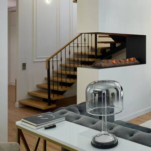 Maytoni Stolová LED lampa Spirito, sivá, sklo, výška 42 cm