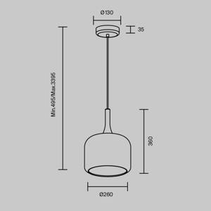 Maytoni LED závesné svietidlo Spirito, dymovo šedé, sklo, Ø 26 cm