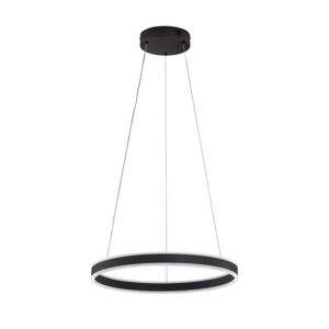 LED závesné svietidlo Sirko, Ø 50 cm, pieskovo čierne, kov, CCT