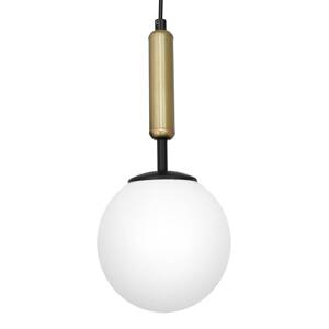 Závesná lampa Nalo, jedno svetlo, čierna/mosadz