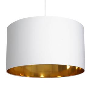 Závesná lampa Soho valcová 1fl. Ø 40cm biela/zlatá