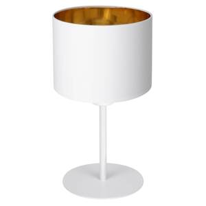 Stolová lampa Soho, valcová výška 34 cm biela/zlatá