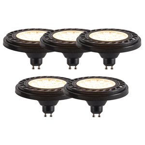 Sada 5 stmievateľných LED žiaroviek GU10 s 3-stupňovým stmievaním AR111 8W 700lm 2700K