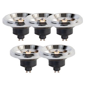 Sada 5 LED žiaroviek GU10 s 3-stupňovým stmievaním na teplú bielu AR111 11W 620lm 2000-3000K