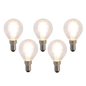Sada 5 LED žiaroviek E14 Filament P45 4W 470 lm 2700K