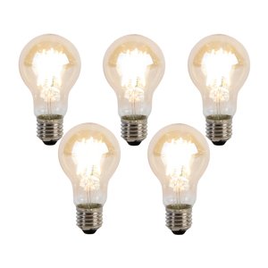 Sada 5 stmievateľných LED žiaroviek E27 Kelvin A60 Goldline 8W 806lm 2000-2700K