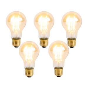 Sada 5 stmievateľných LED žiaroviek E27 s 3-stupňovým stmievaním A60 Goldline 5W 530lm 2200K