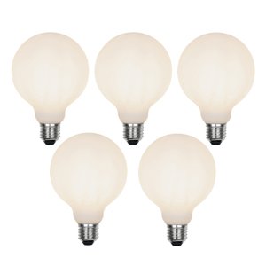 Sada 5 ks E27 3-stupňová stmievateľná LED lampa G95 matné sklo 5W 550 lm 2700K