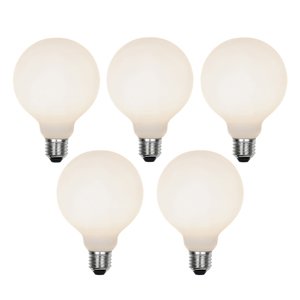 Sada 5 stmievateľných LED žiaroviek E27 s 3-stupňovým stmievaním G95 matné 5W 550lm 3000K