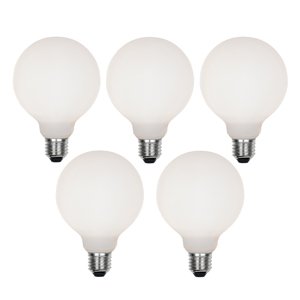 Sada 5 stmievateľných LED žiaroviek E27 G95 matné 4W 430lm 2200-4000K