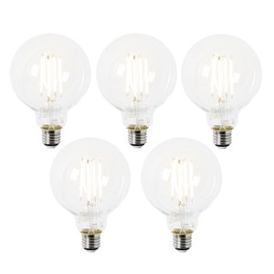Sada 5 LED žiaroviek E27 G95 číre 2,2 W 470 lm 2700 K