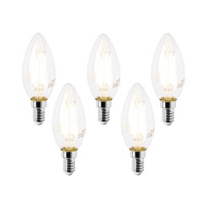 Sada 5 LED žiaroviek E14 B35 číre 2,2 W 470 lm 2700 K
